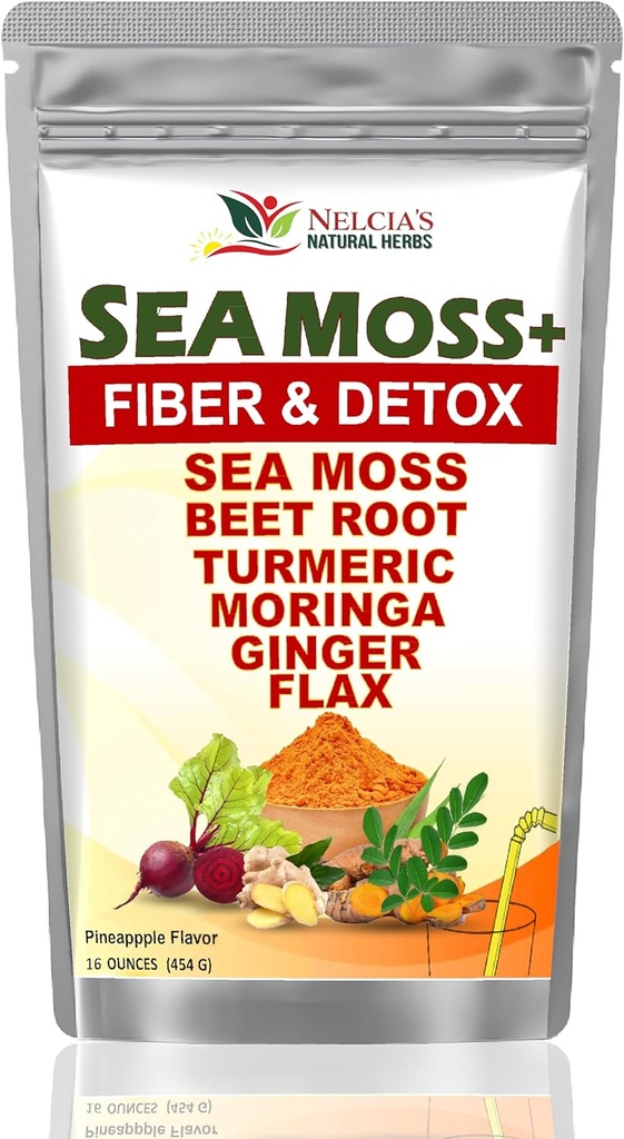 Testila de lapte cu Moss de mare si Pudra Supliment Turmiric pentru suport imun, Body Cleanse si dezintoxicare Include BeetRoot, Moringa, Dandelion, Burdock si seminte de in (28 portii)