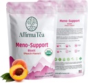 Meno-Suport BloatX Menopause Organic Relief: Balanțe și susține Flashuri fierbinți, Hormoni, Swings Moods, Transpirații de noapte, & Bloating W/Black Cohosh, Red Clover & Dong Quai. Aromă naturală de piersici.