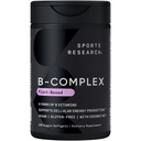 Sports Research® Vitamina B-complex - Spectrul complet de vitamine B cu metilat B12 & Folat - Gluten Free · Plant-Based · Non-GMO · Vegan-Friendly Formula - 120 Veggie Softgels