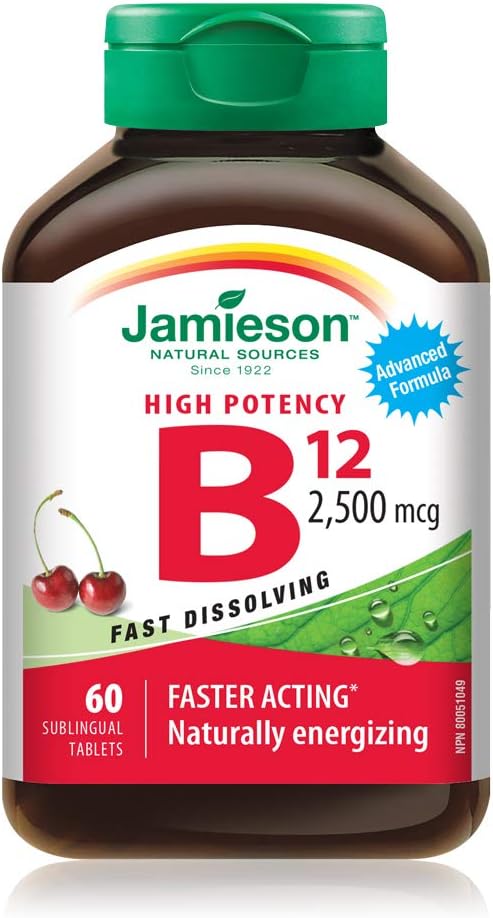 Jamieson Vitamina B12 2,500 mcg (METHILCOBALAMIN), 60 comprimate sublinguale