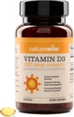 NatureWise Vitamina D3 10000UI (250 mcg) 30-Day Supply - potenta ridicata pentru suport imunitar sanatos si functie musculara, non-GMO, Gluten-Free in ulei organic extra virgin de masline, (Mini Softgel), 30 Conte