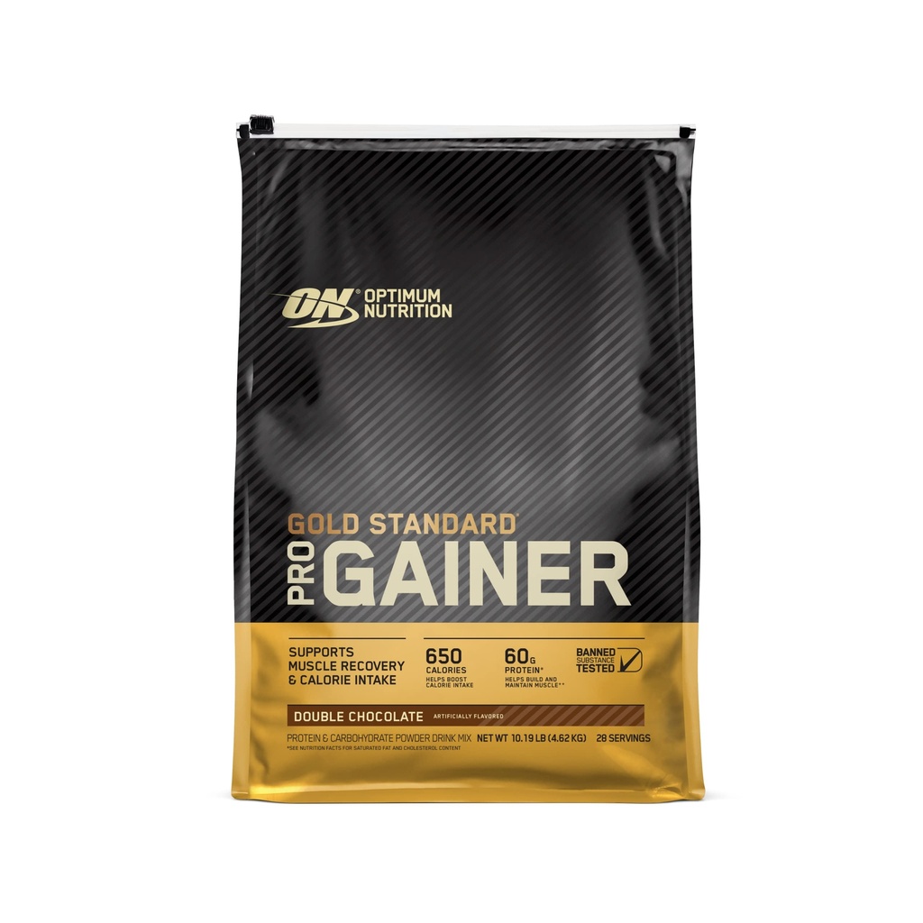 Optimum Nutriție aur standard Pro Gainer, Greutate Gainer Proteine Pulbere, Ciocolată dublă, 10.19 Lire (Packing May Vary)
