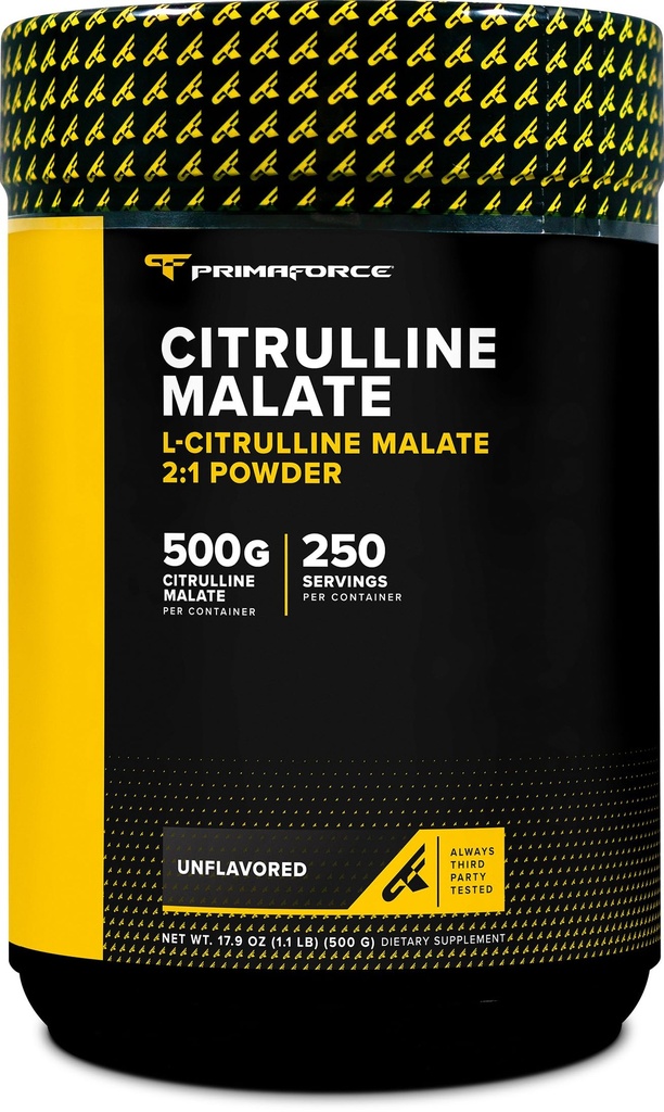 PrimaForce L-Citrulline Malate Powder, fără aromă, 500 Grams - Vegan, Non-GMO