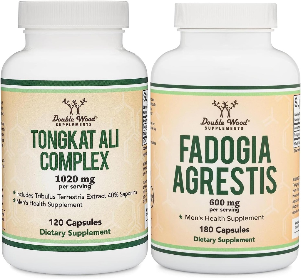 Suplimente de lemn dublu Tongkat Ali și Fadogia Agrestis Bundle - Men's Health and Athletic Performance