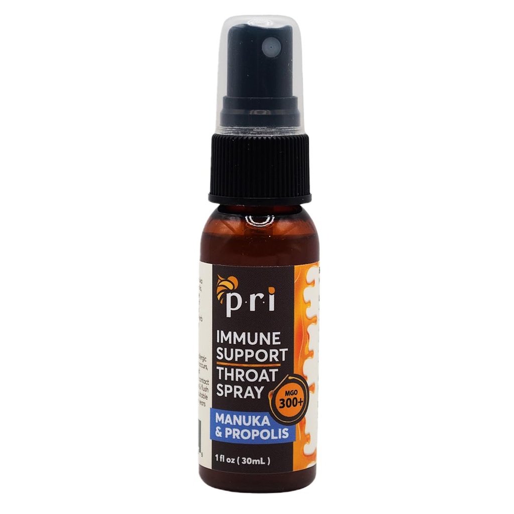 P.R.I. Propolis Spray de gât cu Manuka Honey, Sore Throat & Immune Support, Fresh Mentă Gust, 1 oz