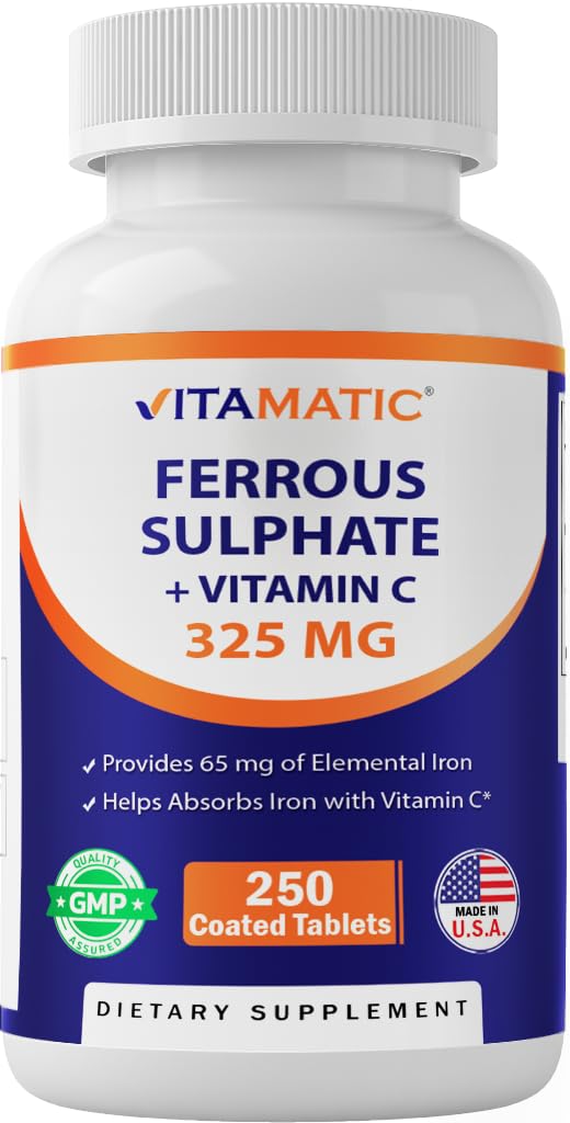 Vitamatic Ferrous sulfate 325 mg cu vitamina C 100 mg (65 mg fier elementar) 