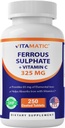 Vitamatic Ferrous sulfate 325 mg cu vitamina C 100 mg (65 mg fier elementar) 