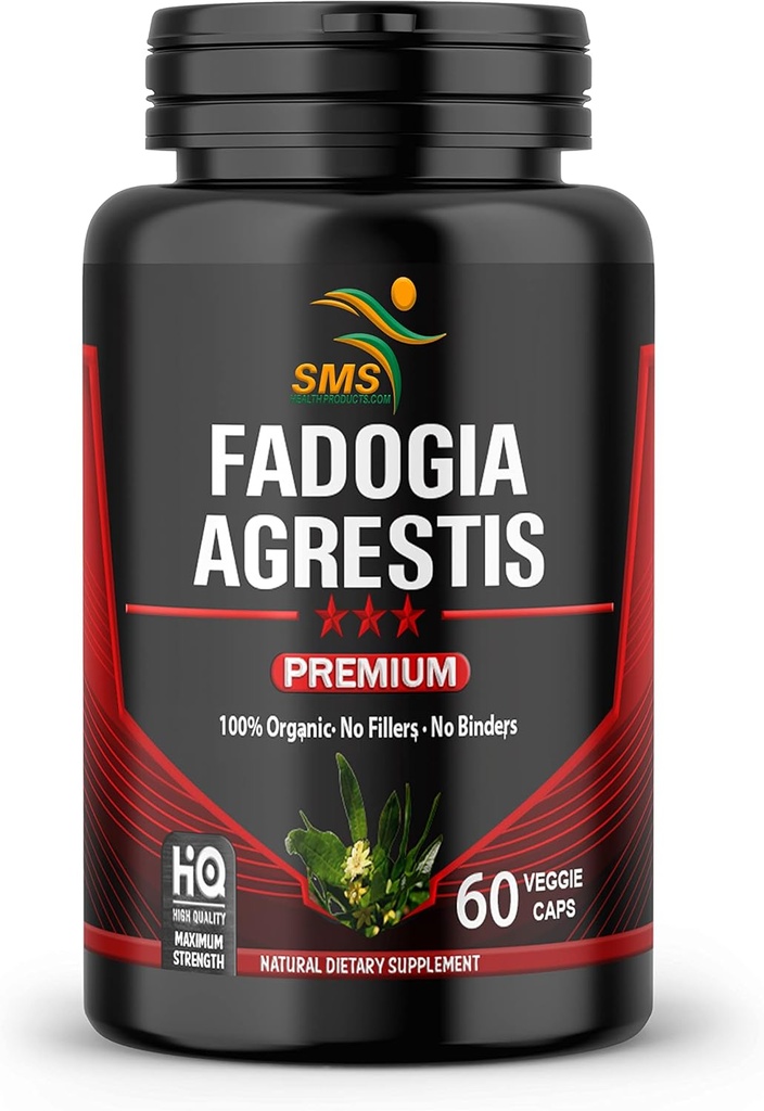 Fadogia Agrestis Extract Pills (Maximum Strength) 1,000mg Servings | Supports Athletic Performance, Strength, Drive | Organic, Third Party Tested, Gluten Free Supplement, 60 Veggie Caps