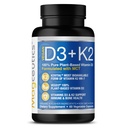 Vitamina D3 K2 cu MCT, 5000 UI Vegan D3 & 100 μg MK7 K2, suportaţi oasele puternice şi sănătatea imună - 60 capsule (60 zile de aprovizionare)