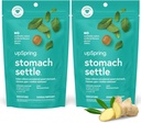 UpSpring Stomach Settle Drops for Occasional Nausea Relief, Upset Stomach and Motion Sickness with Ginger, Lemon, Spearmint and B6, Mint Flavor Drops, 56ct (Pack of 2)