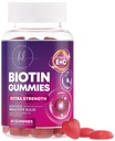 Vitamine de par Gummy cu Biotin 5000 mcg - suport de crestere a parului cu vitamine E & C pentru mai gros, mai puternic si par frumos - piele de par si unghii Vitamina pentru femei, non-GMO, Gluten gratuit - 60 gume