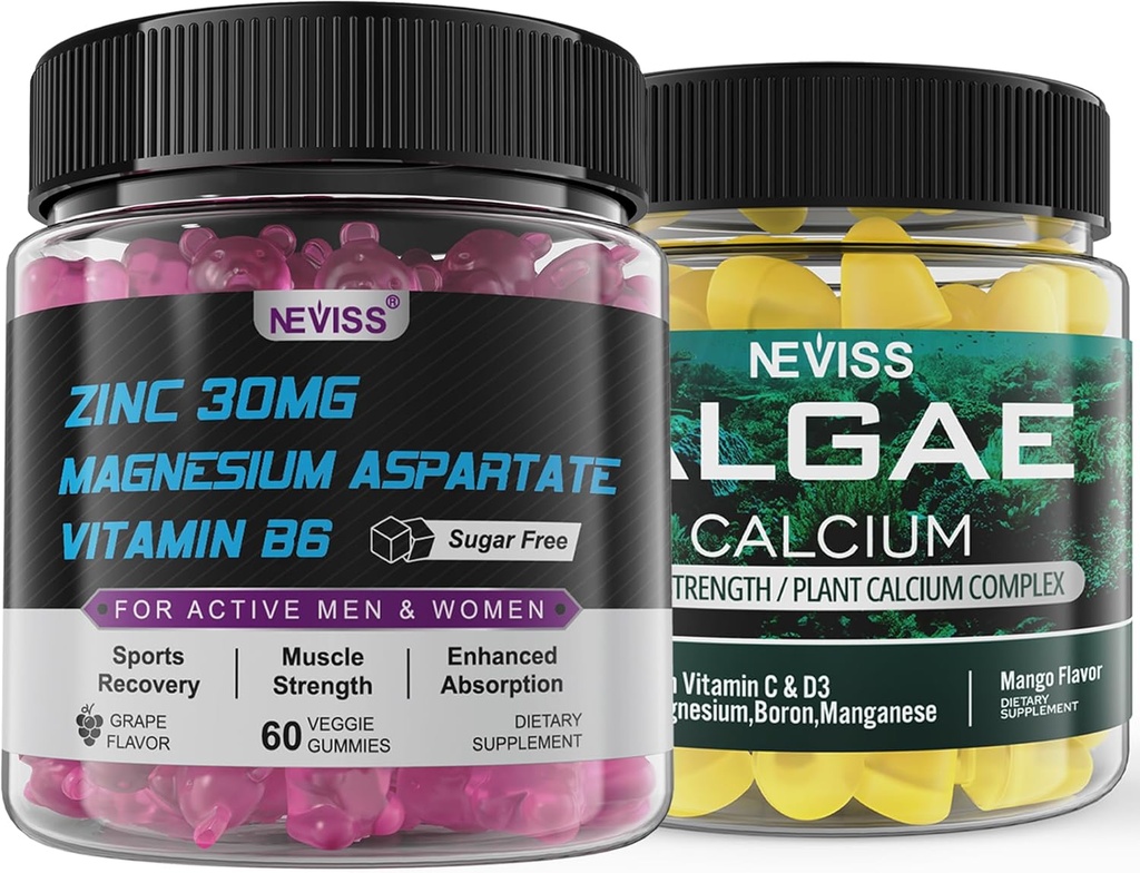 Gume de calciu NEVAISS Algae cu supliment de zinc și magneziu