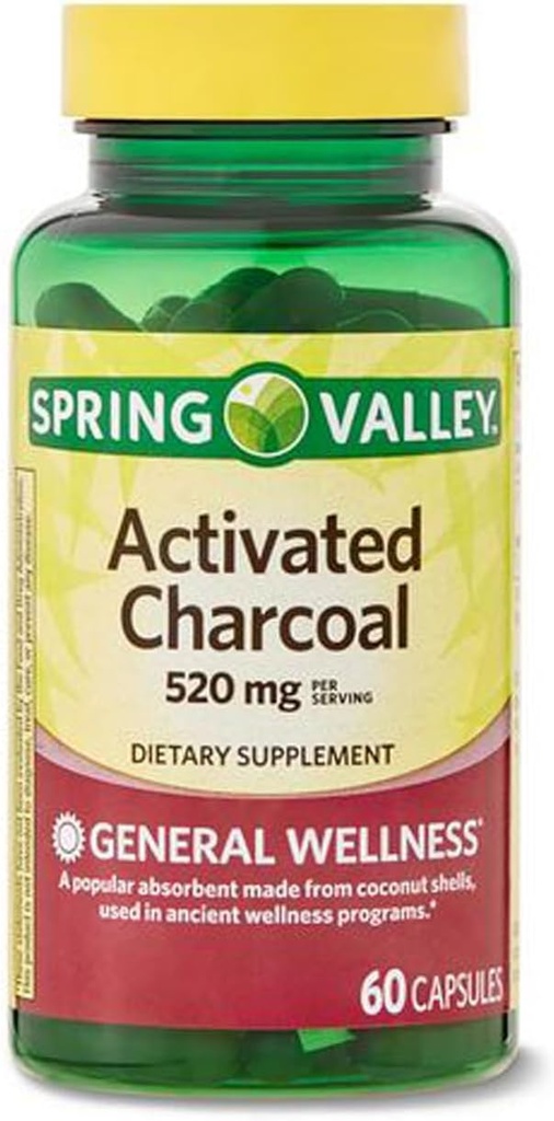 Supliment alimentar Charcoal activat, 520 mg, 60 Conte