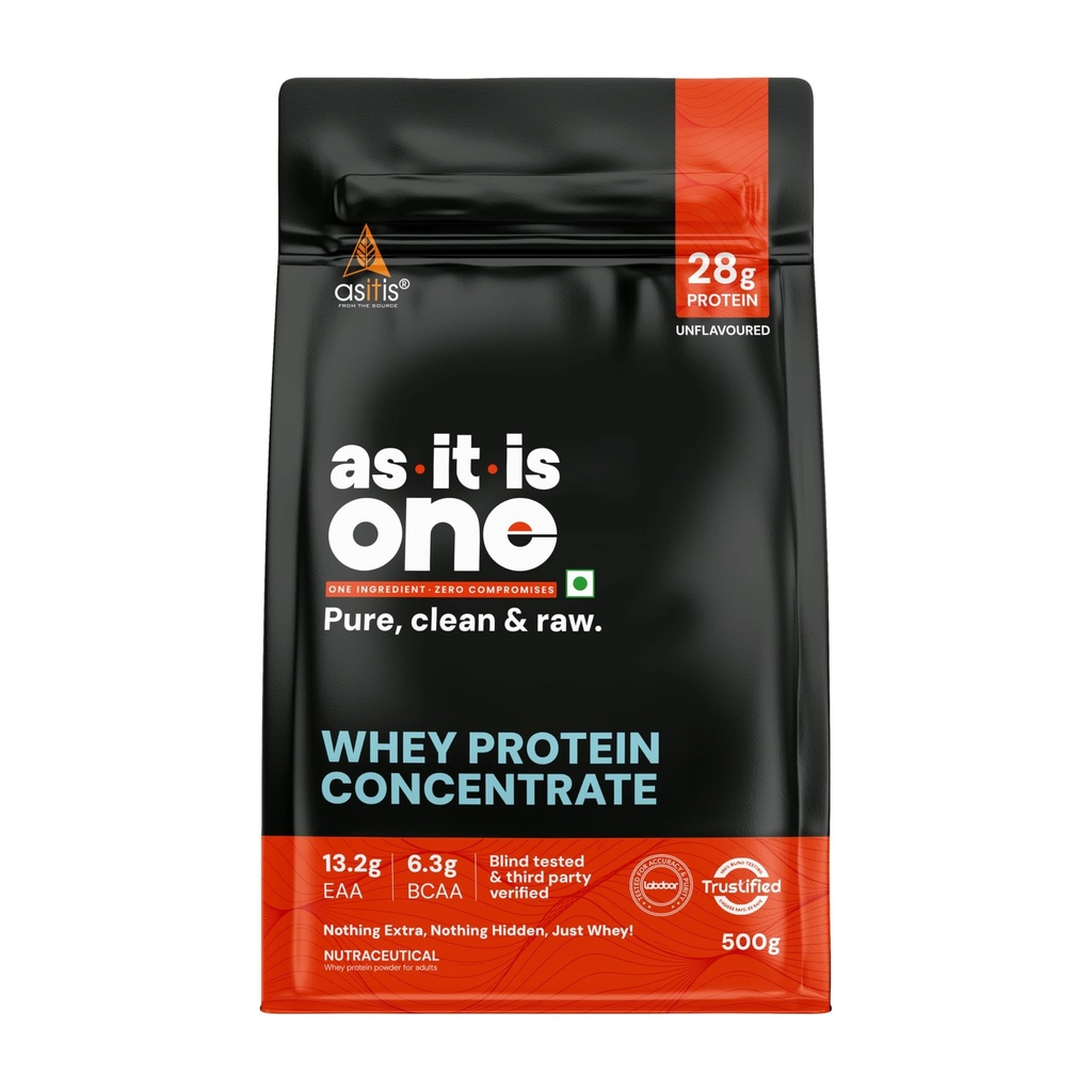 AS-IT-is Nutrition Whey Proteine concentrat 80% Nearomate, Labdoor Certified No Conservatives Gluten-Free non-GMO Nearomate și neîndulcite (500gm/17,6 Oz)
