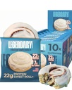 Produse alimentare legendare 22g Proteine Cinnamon Roll - Premium High Protien Baruri, Low Carb Masă de înlocuire Snack, Index Glicemic scăzut, Gluten Free Snacks - Sweet Zero Sugar, Keto și diabetic prietenos 10 Pack