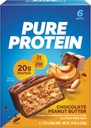 Baruri de proteine pure, proteine mari, gustări nutritive pentru a sprijini energia, zahăr scăzut, gluten gratuit, unt de arahide de ciocolată, 1.76 Oz (Pachet de 6)
