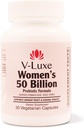 V-Luxe 50 Miliarde Probiotice CFU pentru vaginoza bacteriană, infecţii ale toxinelor, & UTI-uri susţinute de ştiinţă, Formulate pentru femei, Remedii naturale pentru a echilibra pH-ul şi prevenirea infecţiilor recidivante 30 zile