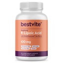 BESTVITE R-Lipoic Acid 100mg stabilizat cu Bio-Enhanced® Na-RLA (120 Capsule vegetariene) No Stearates - No Flow Agents - Vegan - Non-GMO - Gluten Free