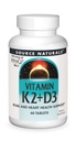 Naturals sursă Vitamina K2 + D3 Bone & Heart Health Complex - 400 UI vitamina D3 & 100 mcg Vitamina K2 (MK-7) cu calciu - 60 comprimate