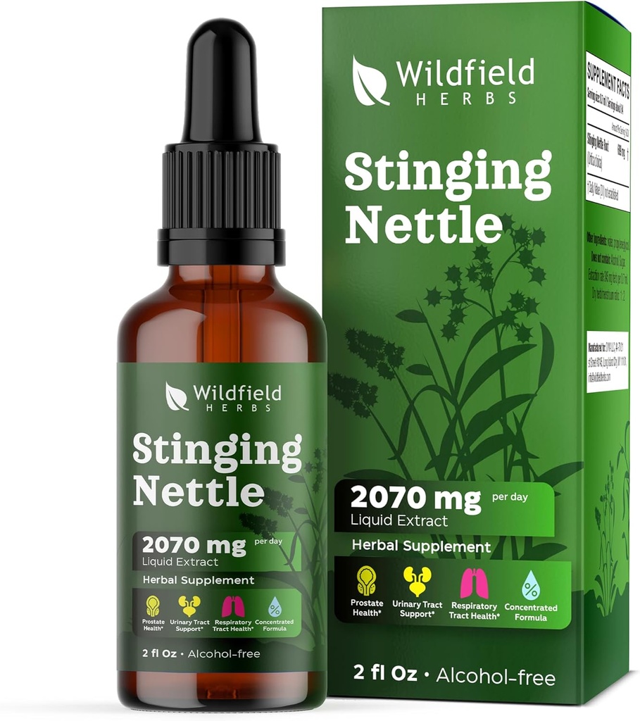 Stinging Nettle Root Extract picături 2000mg (Urtica dioica L.) Suplimentul plantei Absorbs mai bine decât capsule, 1 lună de aprovizionare, 84 Serviri, alcool-liber Tinctură - 2 Oz, ambalaj de 1