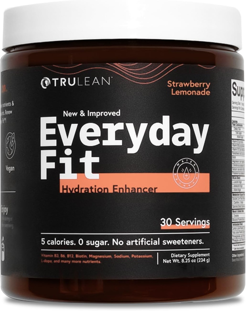 TRULEAN în fiecare zi Fit de apă îmbunătățitor zahăr gratuit Electrolit pulbere băutură BCAA Blend Keto Amino Acid Supliment delicios căpșuni Limonadă 30 Serviri (Pachetul de 1)