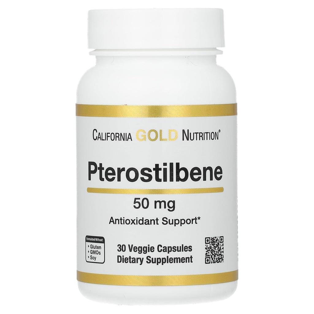 California Gold Nutrition Pterostilbene, 50 mg, 30 Capsule Veggie