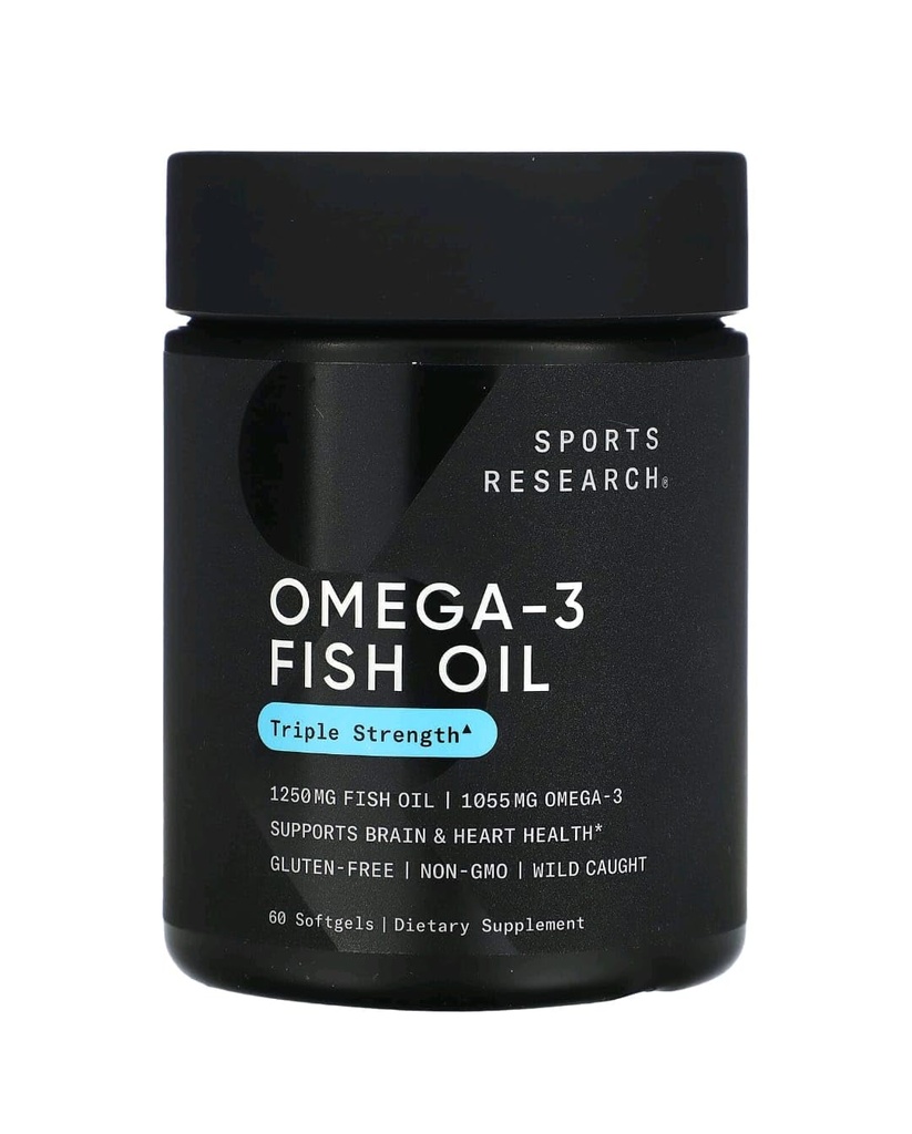Sport de cercetare Omega-3 ulei de pește, Putere triplă, 60 Softgels