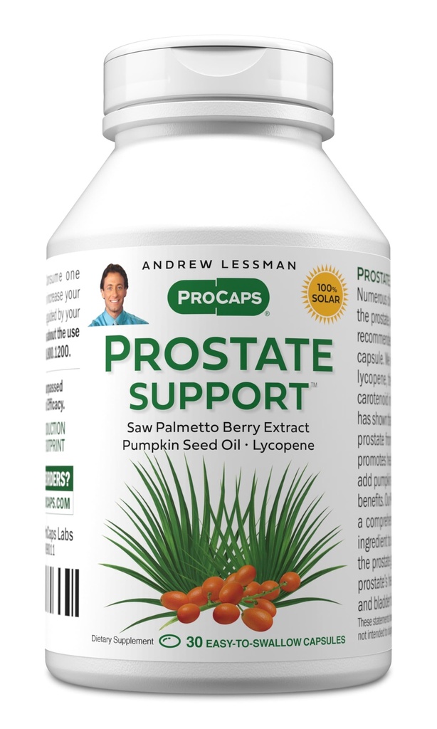 ANDREW LESSMAN supliment de suport pentru sănătatea bărbaților, 30 Softgels, fără aditivi - Saw Palmetto pentru bărbați, ulei de semințe de dovleac, Licopen, Omega-3 pentru sănătate prostată, urinare, funcție vezica urinară