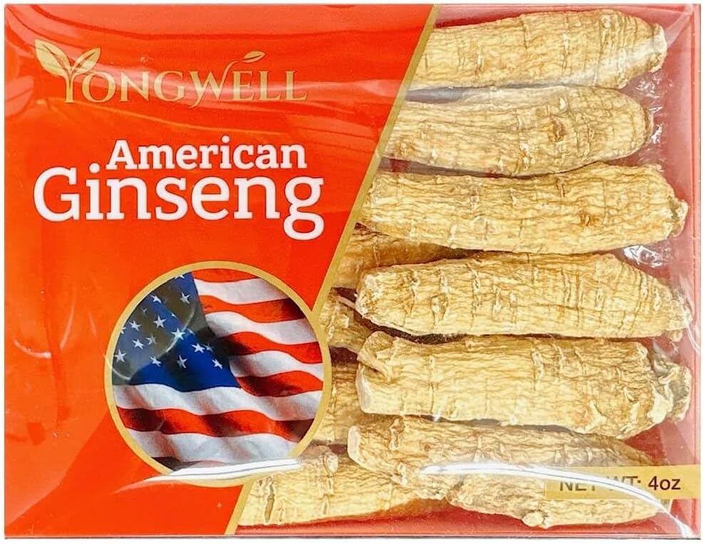 Mână selectat un grad american ginseng rădăcină mare scurt (4 Oz. cutie)
