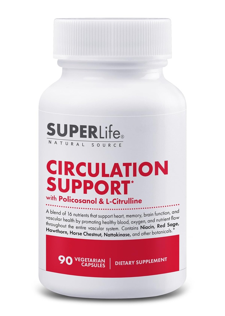 Suport de circulatie - cu Hawthorn Berry, Ginkgo Biloba, Butcher's Broom, Horse Chestnut, L-Arginine & Ginger Root 