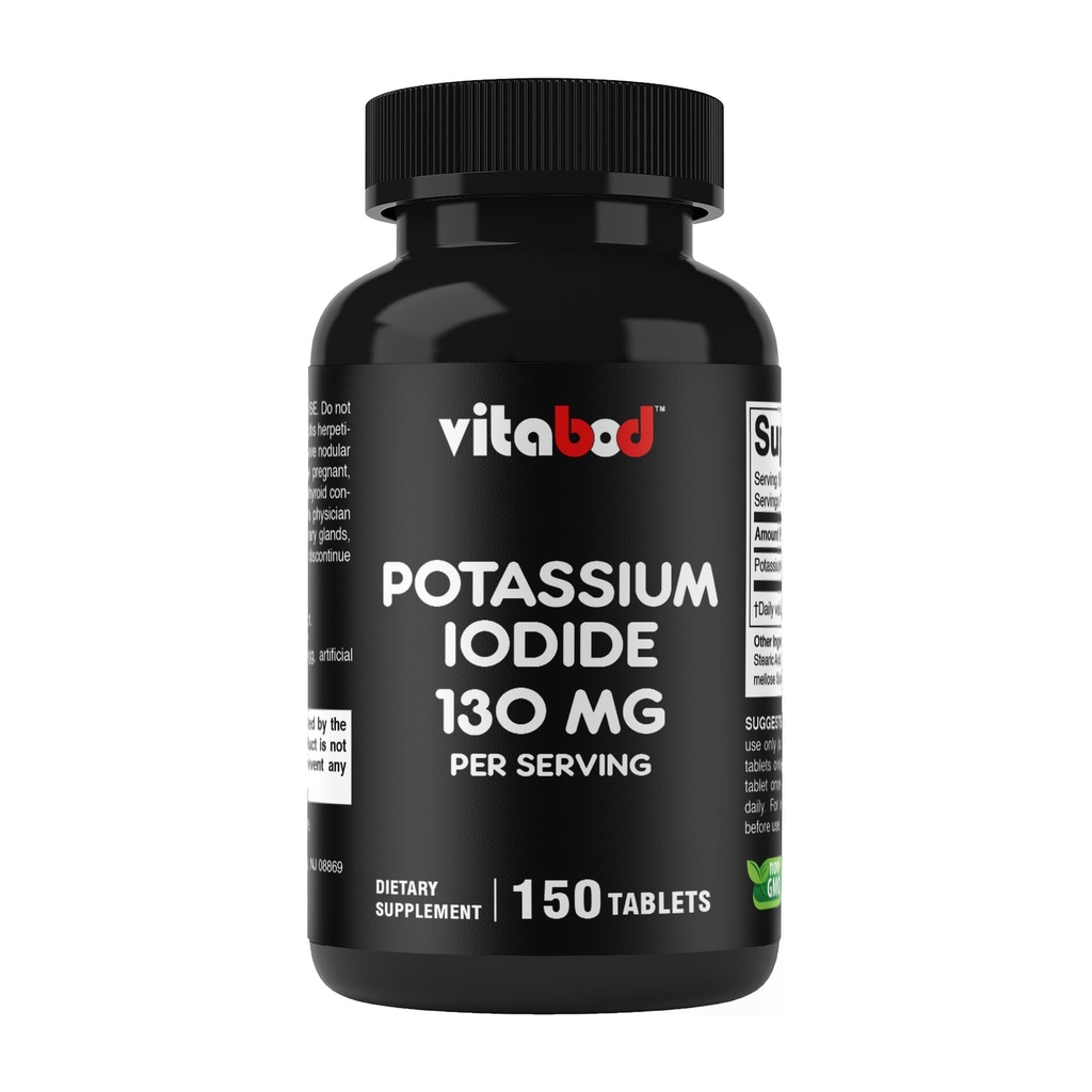 Supliment alimentar cu iod de potasiu 130 mg per Serving - 150 comprimate (1 flacon) - Exp 05/2030