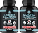 Suplimente Angry Garcinia Cambogia cu Probiotice, Gut Health Multivitamine w. Vitamine A, C, D, E, K, B2, Zinc, Seleniu, Cupru, Crom + Herbal Blend Capsule (2- Sticle, 120ct Total)