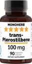 MONOHERB Trans-Pterostilbene 100 mg per capsulă - 90 capsule vegetariene