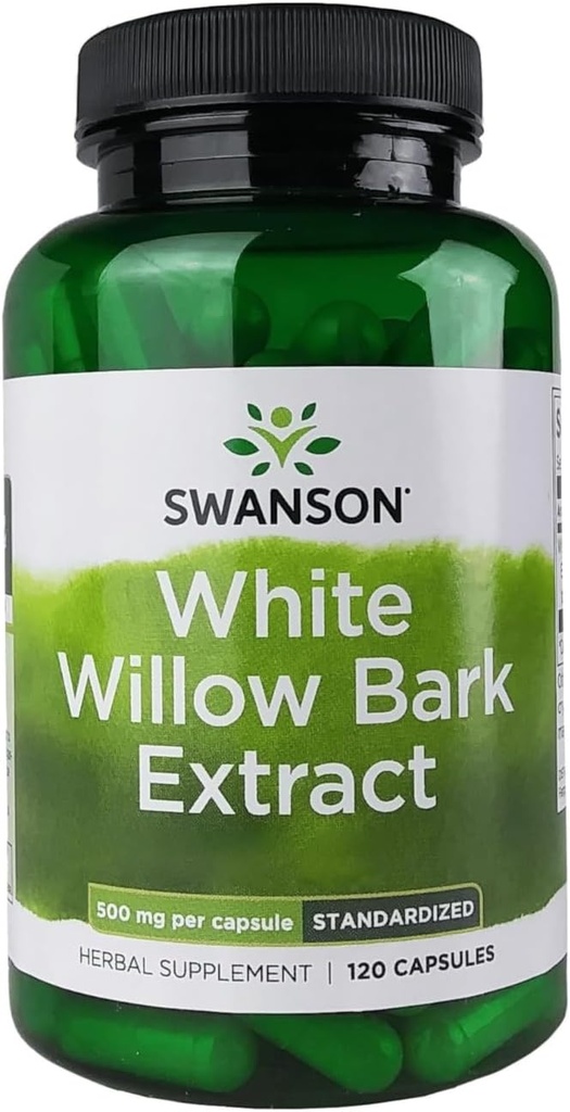 Extract de scoarță de salcie alb Swanson - promovează sprijin comun și ajutor muscular - standardizate la 15% salicină - Supliment natural fără iritație stomacală - (120 capsule, 500 mg fiecare)