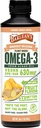 Barlean lui Ginger Peach Vegan Omega 3 Supliment, lichid ulei de alge cu 630 mg EPA & DHA, plante pe bază de Omegas de ulei de alge, non-GMO & Gluten gratuit, 16 oz