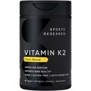 Sports Research® Vitamina K2 ca MK-7 100mcg cu ulei de cocos MCT - 60 Veggie Softgels (2 lună de aprovizionare) Vegan Certified, non-GMO verificat, Gluten & Soy Free