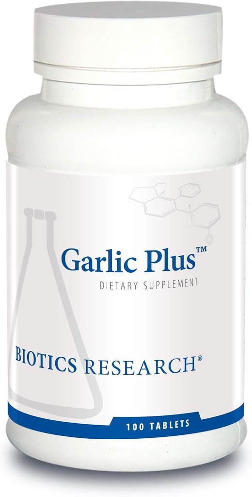 Biotice Cercetare Usturoi Plus Pure Usturoi concentrat Plus Vitamina C şi Chlorofilină, Sprijină Sănătate cardiovasculară, Funcţie imunitară, Antioxidant puternic 100 comprimate