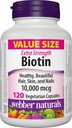 Webber Naturals Biotin Extra Putere 10.000 mcg, 120 capsule