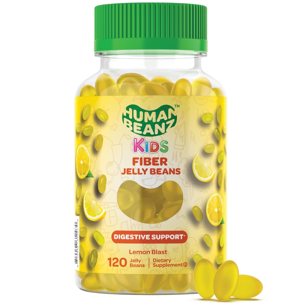 Fibră Jelly Bean Gumies pentru copii, Fibra Suplimente pentru Digestive Health, Vegetarian Fiber Gummy 120 Jellybeans