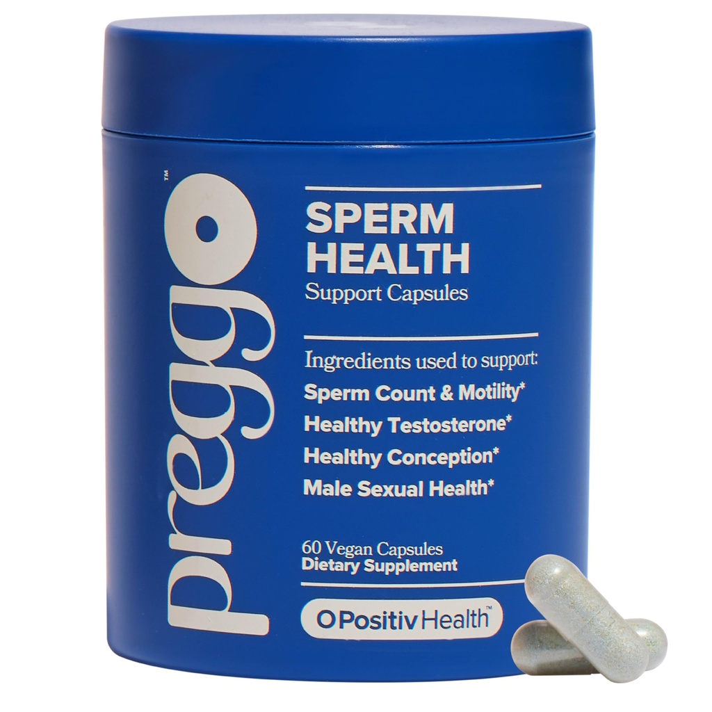 O positiv Preggo Sperm capsule de sănătate pentru bărbaţi - OBGYN-Formulat pentru îmbunătăţirea contelui de spermă şi motilitate cu Tongkat Ali, NAC, Alpha Lipoic Acid 