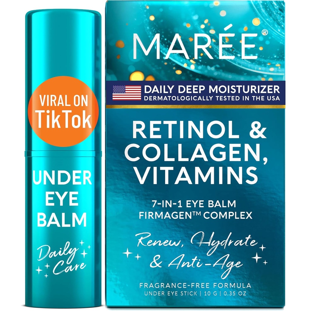 MAREE sub ochi Balsam Stick cu Retinol & Ceramidă Complex - Moisturizer facial pentru cercuri întunecate și riduri - Sub ochi Stick Brightener, Anti riduri Hidratare fata de îngrijire a pielii