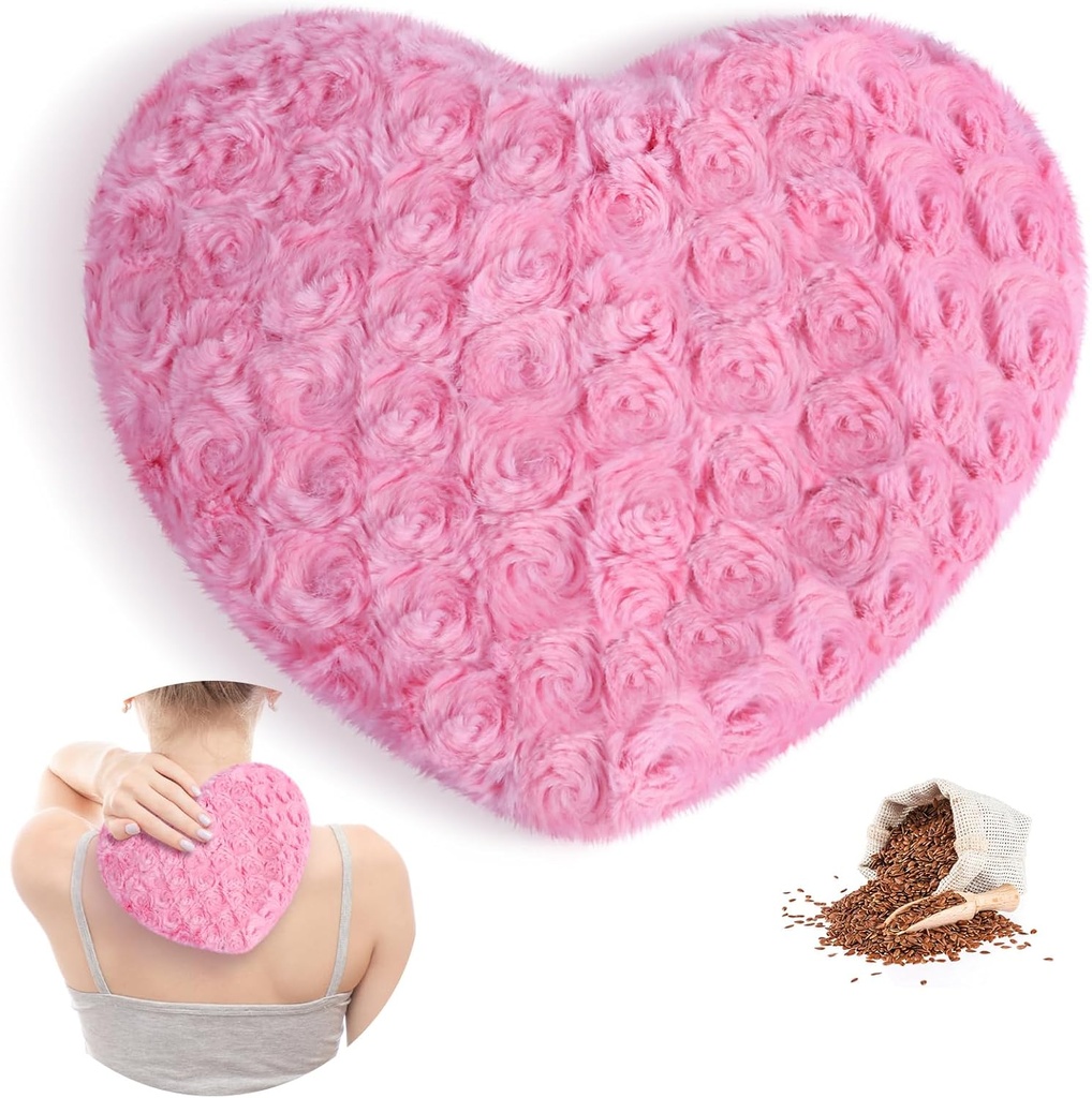 Atsuwell Microwave Heating Pad, Multifunctional Warm Warm Încălzire Pernă, Pad de căldură Microwavable Fluffy pentru cramps, Articulații, Neck, Compresă de căldură umed pentru Soothing presiune musculară și relaxare, roz