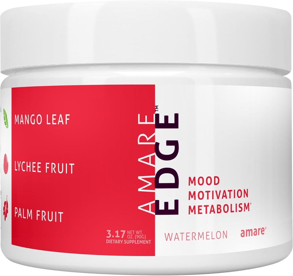 Amare Edge All Natural Nootropic Powder Drink for Endurance and Motivation in Pepene verde