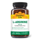 Country Life L-Arginine Caps cu vitamina B-6, 500mg, 200 Vegan capsule, Certified Gluten gratuit, Certified Vegan