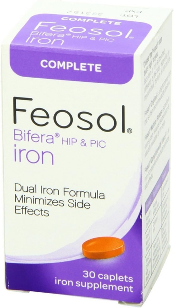 Caplete de fier Feosol Bifera Complet 30 ea (Pachet de 4)