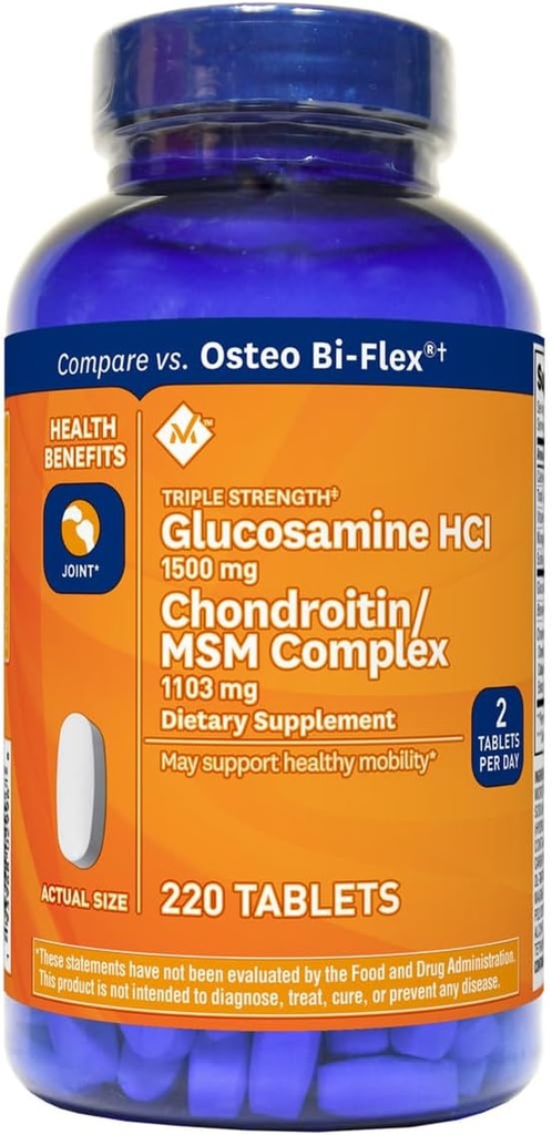 Concentraţia triplă de glucosamină 1500 mg şi comprimatele MSM 1288 mg (1 flacon (220 comprimate))