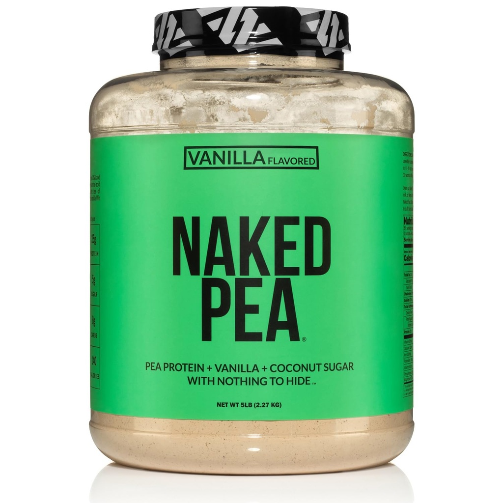 NAKED Pea - Vanilla Pea Proteine - Proteina Pea Izolat de la Fermele din America de Nord - 5lb vrac, Plant Based, Vegetarian & Vegan Proteine. Ușor de digest, non-GMO, gluten gratuit, Lactoză gratuit, soia gratuit