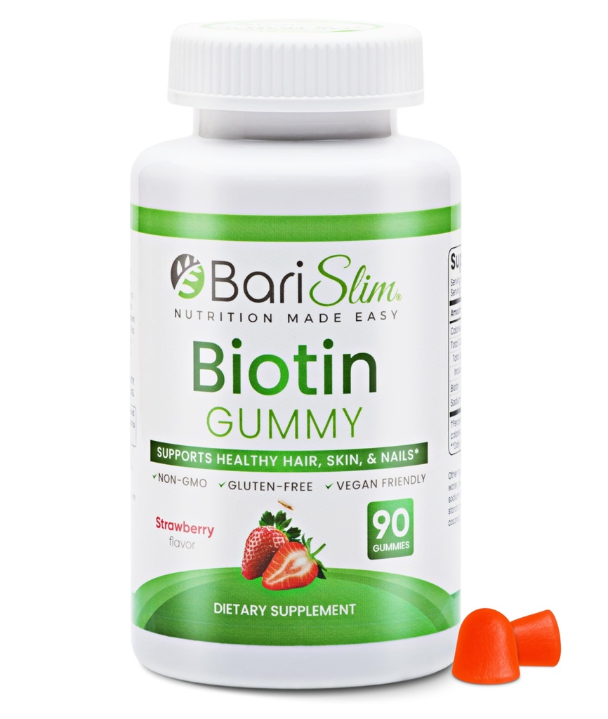 BariSlim Bariatric Vitamina Biotin Gummies - Special Formulat Gummy Vitamina pentru pacienti dupa cresterea in greutate Chirurgie - Usor de digerat si arome de fructe de mare gustare 