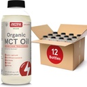 Formule Jarrow Organic MCT Ulei - 16 fl oz - Combustibil rapid pentru creier și mușchi - Caprilic (C8) + Acid Capric (C10) - Ketogenic Diet Friendly Supplement - Nearomat (Pachet de 12)