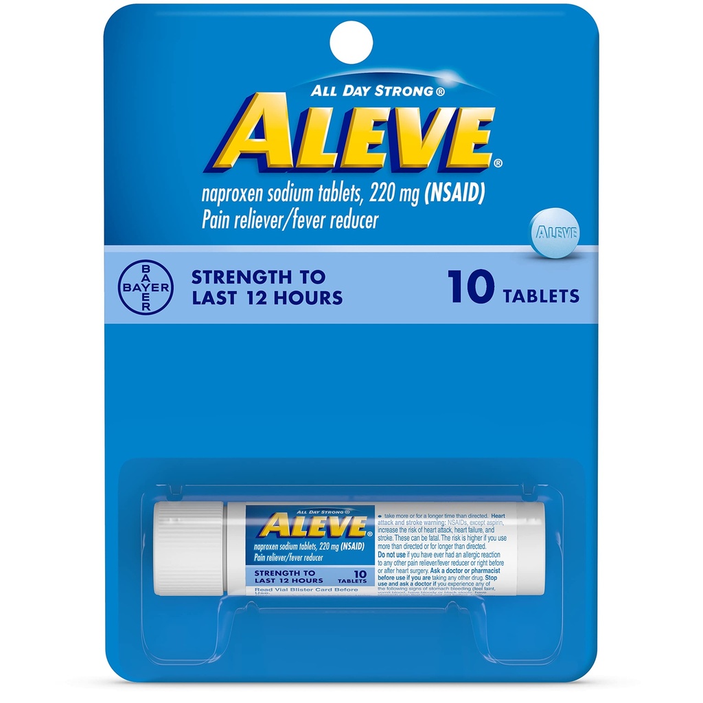 Aleve comprimate cu Naproxen sodiu 220 mg AINS Durere RelieverFever Reductor, 10 Număr